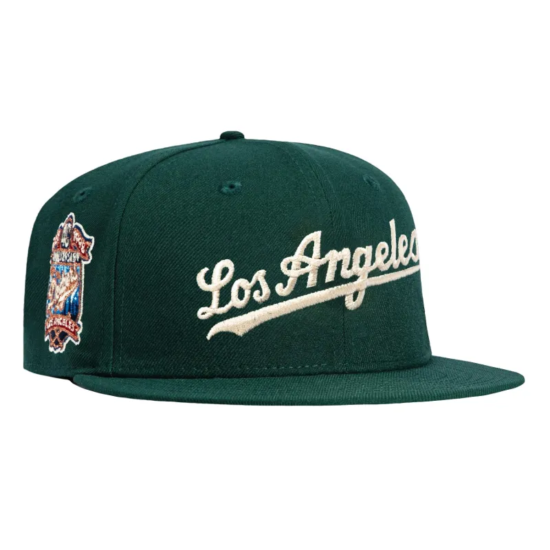 New Era 59Fifty Los Angeles Dodgers 40th Anniversary Patch Script Hat - Green, Ivory sold by Hat Club