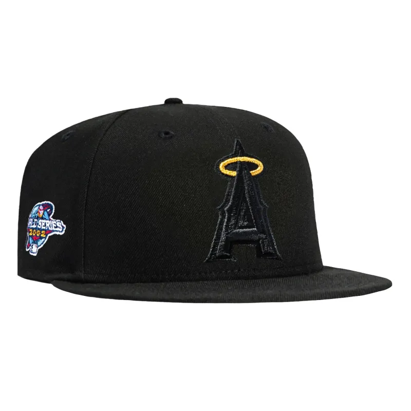 New Era 59Fifty Los Angeles Angels 2002 World Series Patch Hat - Black, Black, Metallic Gold sold by Hat Club