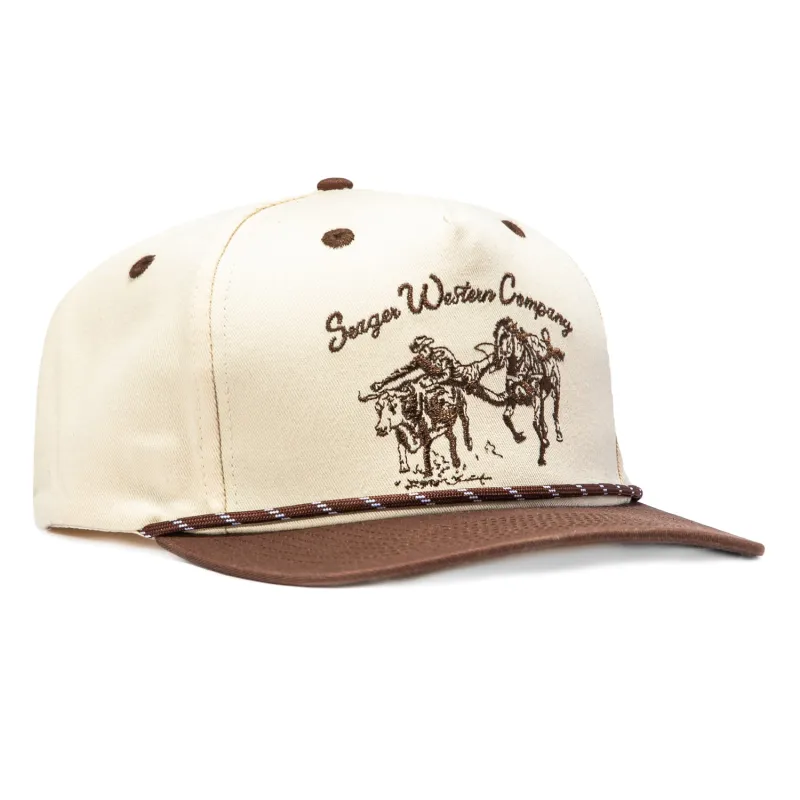 Seager Los Rios Twill Snapback Hat - Tan, Brown sold by Hat Club