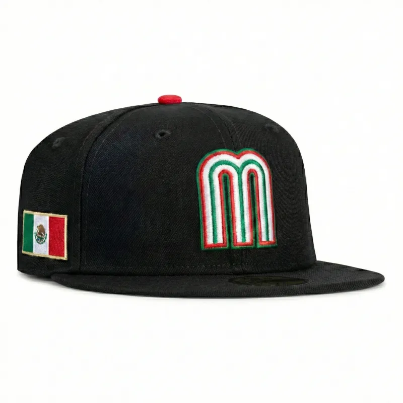 Pre-order New Era 59Fifty Mexico 2026 World Baseball Classic Mexico Flag Patch Hat - Black sold by Hat Club
