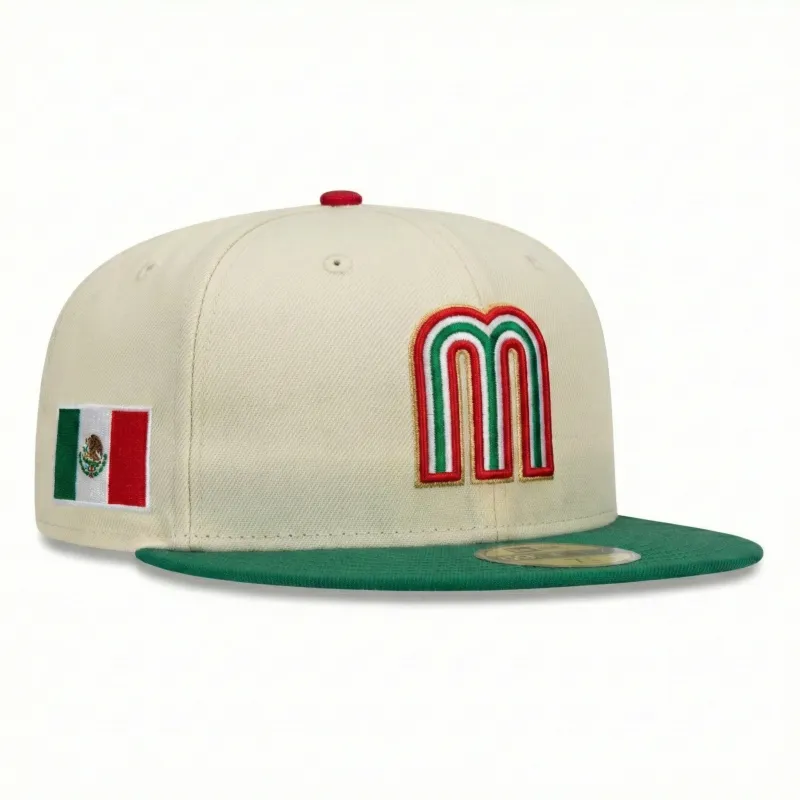 Pre-order New Era 59Fifty Mexico 2026 World Baseball Classic Mexico Flag Patch Hat - White, Kelly Green sold by Hat Club