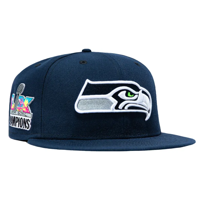 New Era 59Fifty Seattle Seahawks 2026 Super Bowl Champions Patch Hat - Navy sold by Hat Club