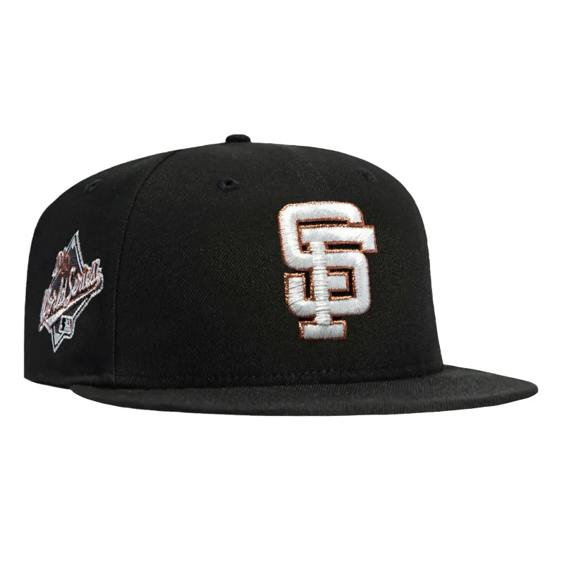 New Era 59Fifty San Francisco Giants 1989 World Series Patch Hat - Black, Ivory, Metallic Copper sold by Hat Club