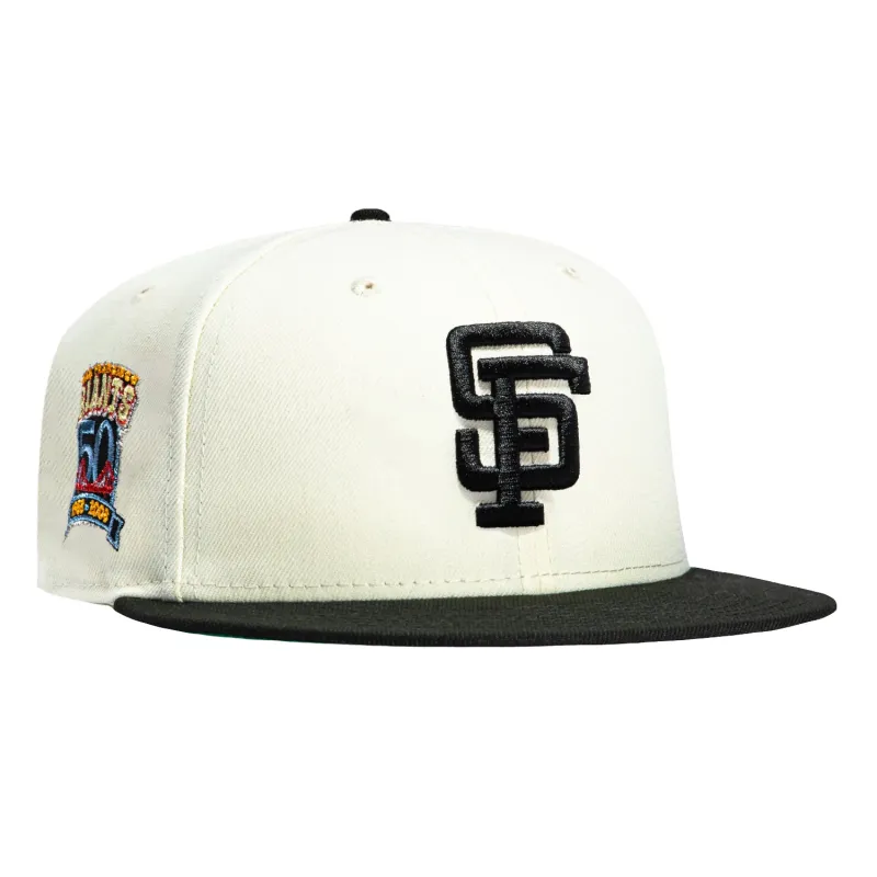 New Era 59Fifty San Francisco Giants 50th Anniversary Patch Hat - White, Black sold by Hat Club