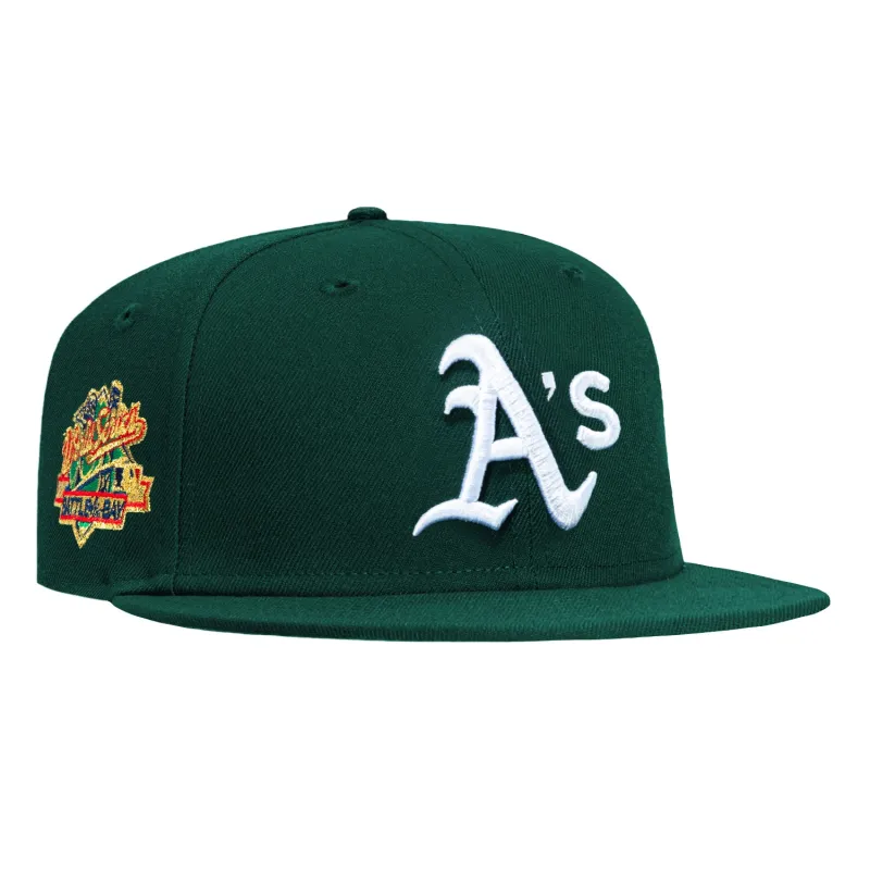 New Era 59Fifty Wintergreen Oakland Athletics Battle of the Bay World Series Patch Hat - Green, White made by New Era