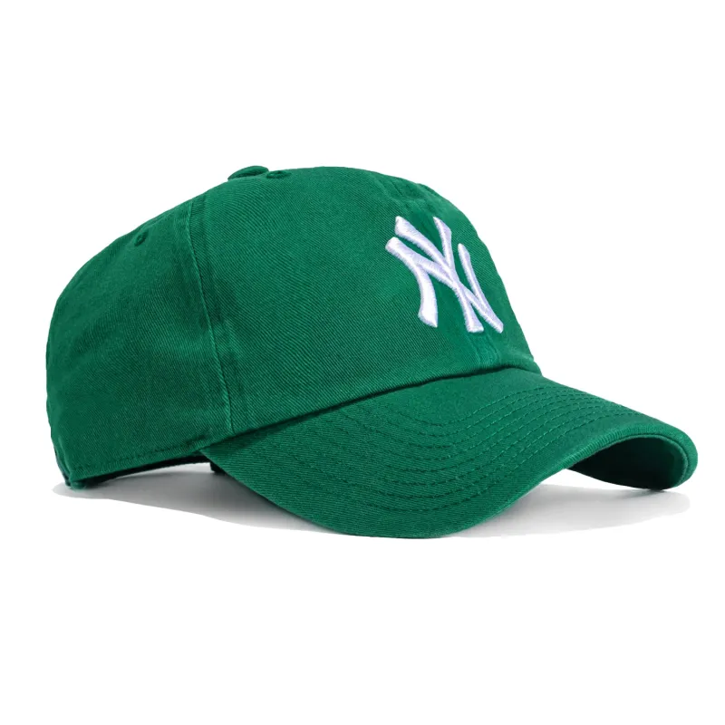 47 Brand New York Yankees Cleanup Adjustable Hat - Kelly Green, White made by 47