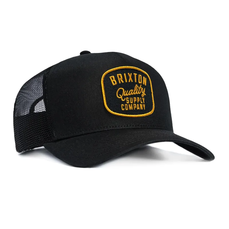 Brixton Hubal C MP Snapback Trucker Hat - Black made by Hat Club