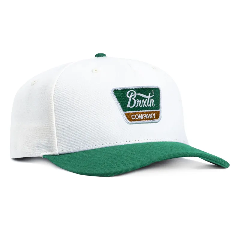 Brixton Linwood Snapback Hat - White, Green made by Brixton
