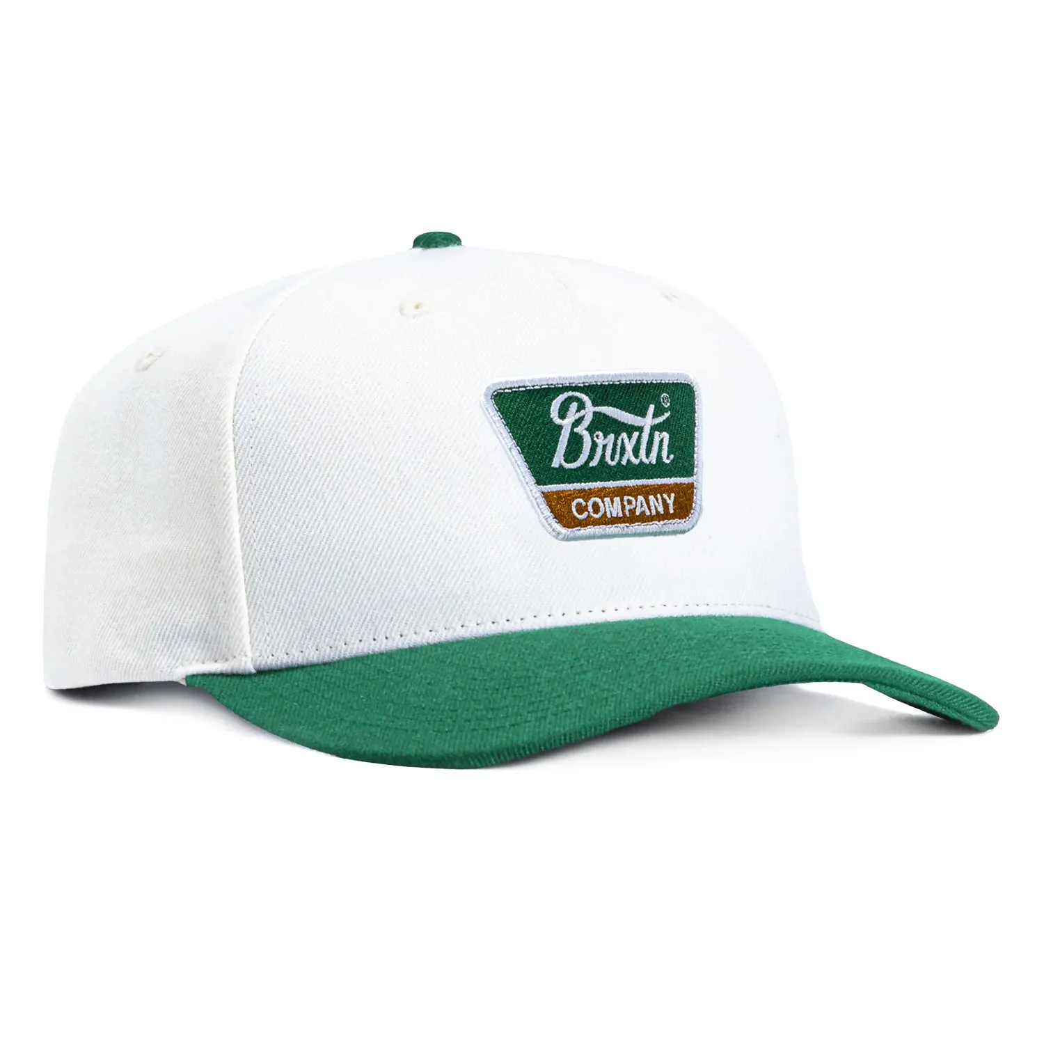 Brixton Linwood Snapback Hat - White, Green sold by Hat Club