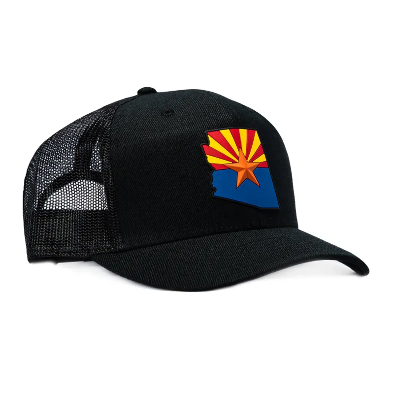 Branded Bills Arizona 48 State Trucker Snapback Curved Hat - Black made by Hat Club