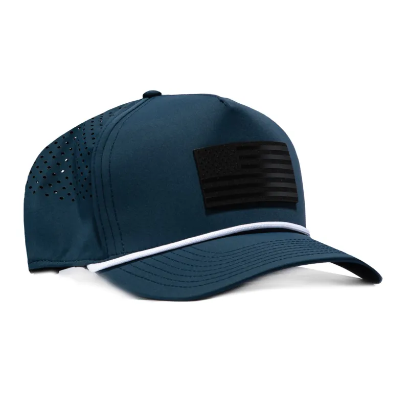 Branded Bills Old Glory Midnight Snapback Rope Curved Hat - Navy made by Hat Club