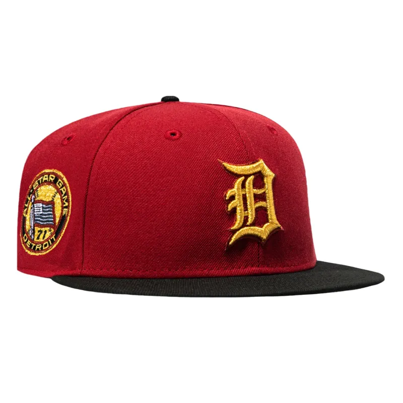 New Era 59Fifty Detroit Tigers 1971 All Star Game Patch Hat - Cardinal, Black, Metallic Gold sold by Hat Club