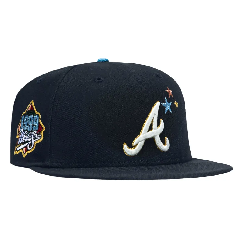 New Era 59Fifty Atlanta Braves 1999 World Series Patch Stars Light Blue UV Hat - Navy sold by Hat Club