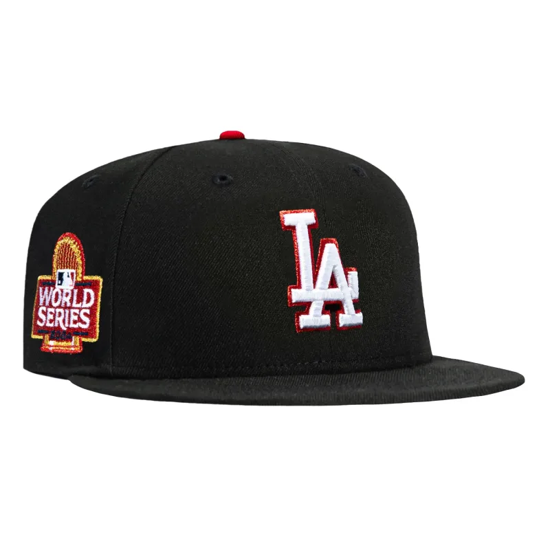 New Era 59Fifty Los Angeles Dodgers 2024 World Series Champions Patch Hat - Black, White, Red sold by Hat Club