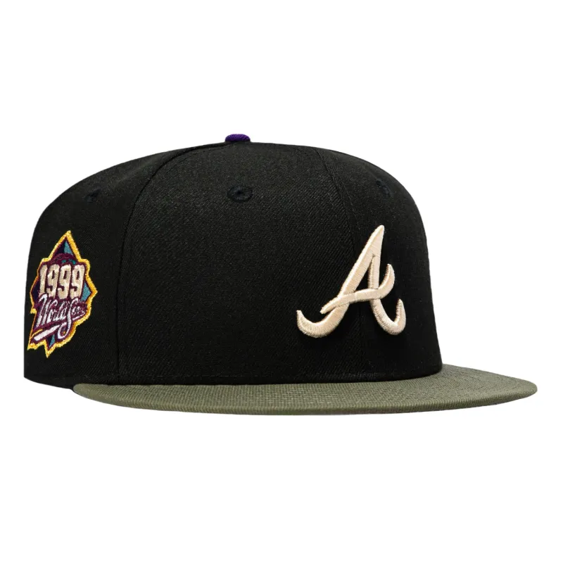 New Era 59Fifty Atlanta Braves 1999 World Series Patch Hat - Black, Olive sold by Hat Club