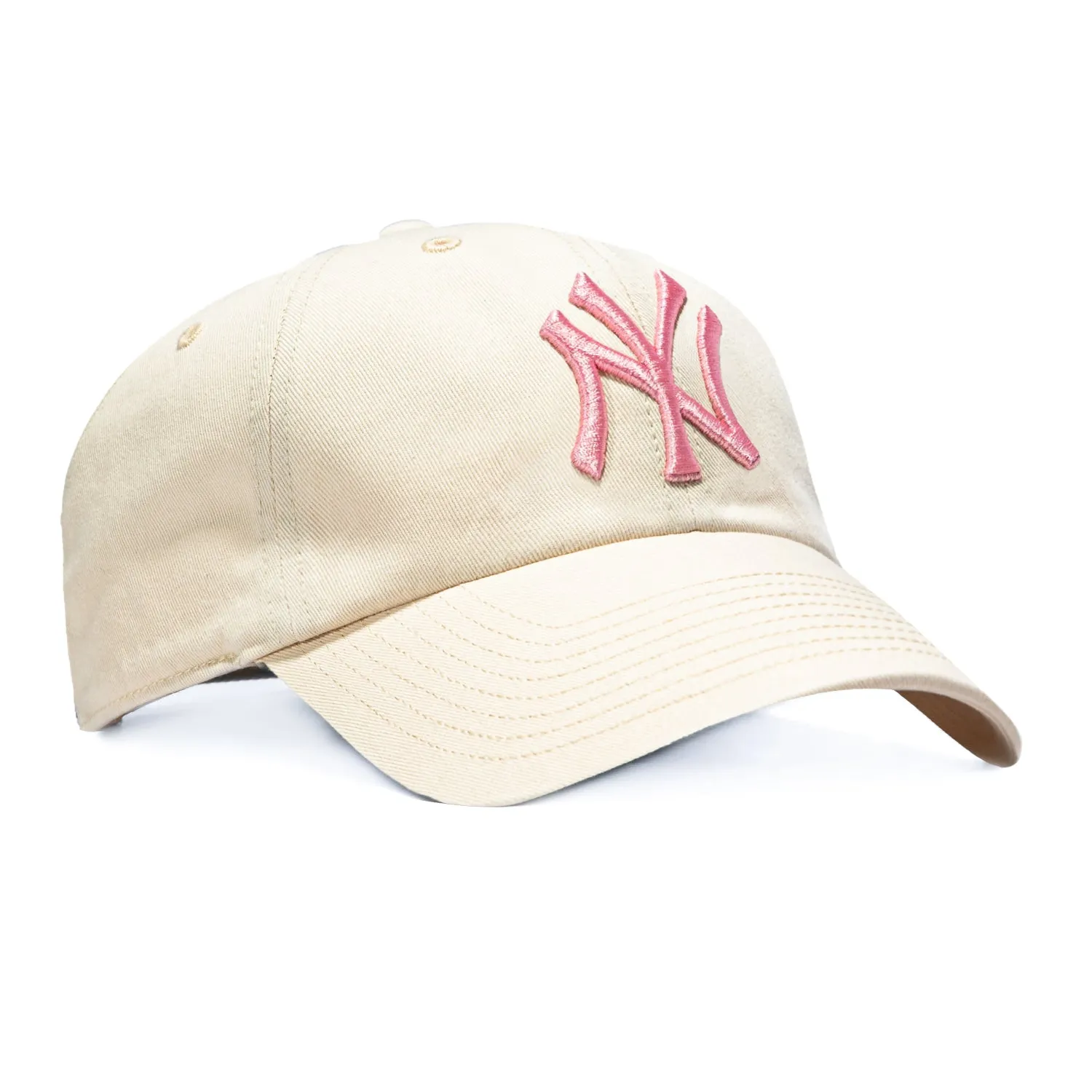 47 Brand Cleanup New York Yankees Strapback Hat - Stone, Pink sold by Hat Club
