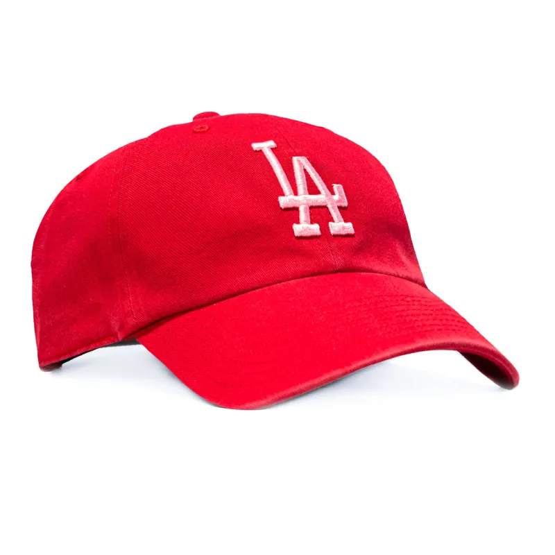 47 Brand Cleanup Los Angeles Dodgers Strapback Hat - Red, Pink made by 47