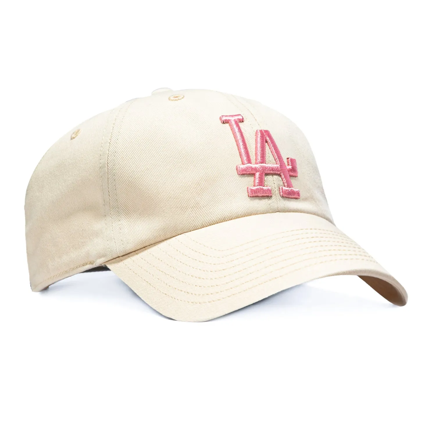 47 Brand Cleanup Los Angeles Dodgers Strapback Hat - Stone, Pink sold by Hat Club