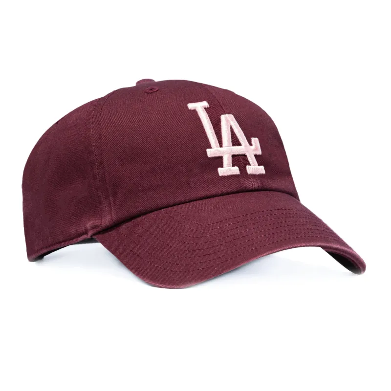 47 Brand Cleanup Los Angeles Dodgers Strapback Hat - Maroon, Pink made by 47