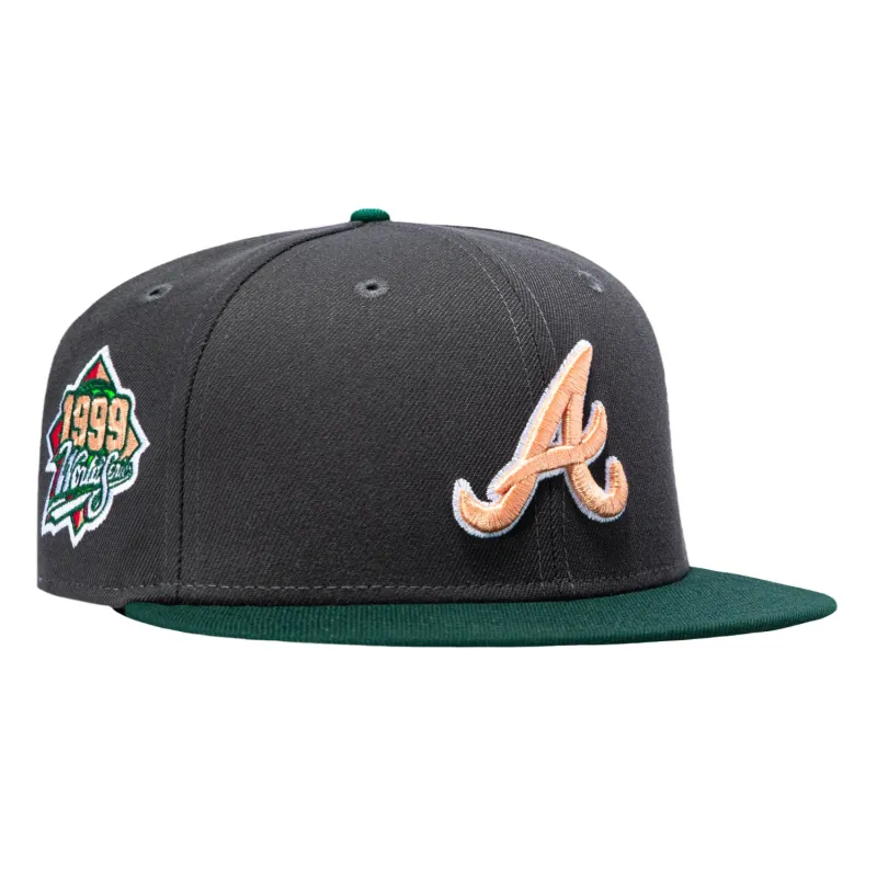 New Era 59Fifty Citrus Atlanta Braves 1999 World Series Patch Hat - Graphite, Green sold by Hat Club