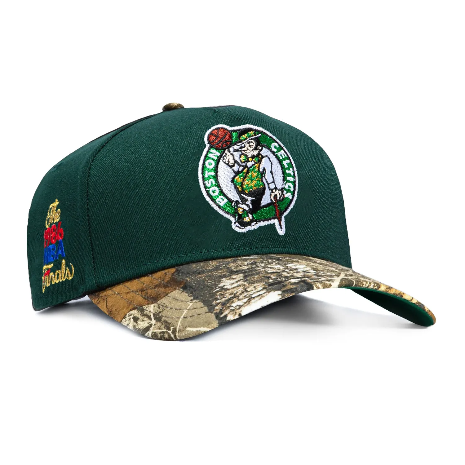 New Era 9Forty A-Frame Boston Celtics 1986 NBA Finals Patch Snapback Hat - Green, Realtree sold by Hat Club