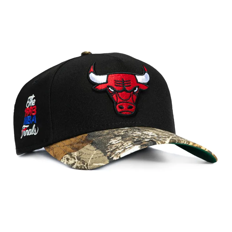 New Era 9Forty A-Frame Chicago Bulls The 1993 NBA Finals Patch Snapback Hat - Black, Realtree made by New Era
