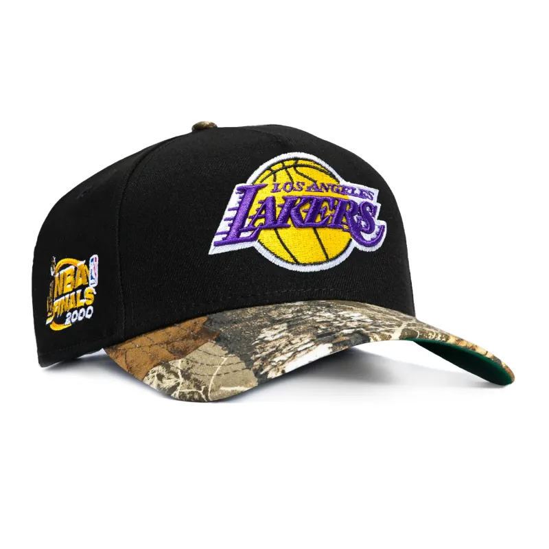 New Era 9Forty A-Frame Los Angeles Lakers 2000 NBA Finals Patch Snapback Hat - Black, Realtree made by New Era
