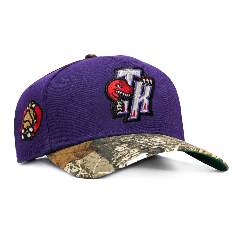 New Era 9Forty A-Frame Toronto Raptors 30th Anniversary 1995 Patch TR Snapback Hat - Purple, Realtree made by New Era