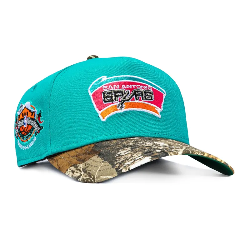 New Era 9Forty A-Frame San Antonio Spurs 1996 All Star Game Patch Snapback Hat - Teal, Realtree made by New Era