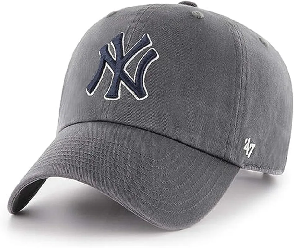47 Brand New York Yankees Cleanup Adjustable Hat - Graphite, Navy made by 47