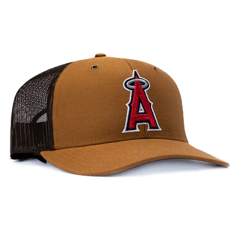 47 Brand x Carhartt Trucker Los Angeles Angels Adjustable Snapback Hat - Brown sold by Hat Club