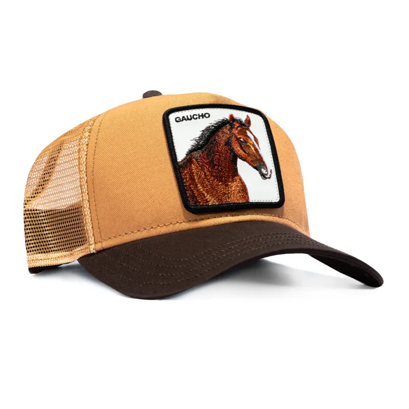 Goorin Bros Gaucho Horse Adjustable Snapback Trucker Hat - Orange, Brown made by Hat Club