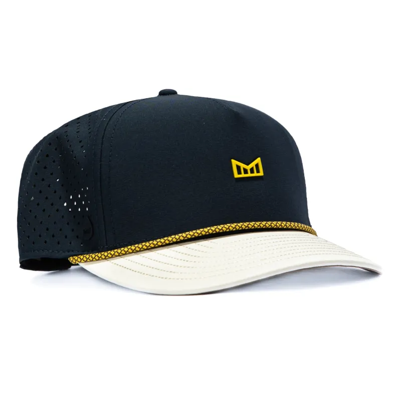 Melin Odysea Hydro Yellow Jacket Icon Snapback Hat - Navy, White made by Hat Club