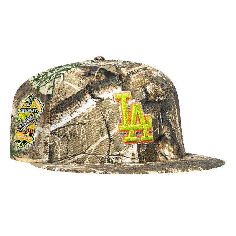 New Era 59Fifty Neon Realtree Los Angeles Dodgers 40th Anniversary Patch Hat - Realtree sold by Hat Club