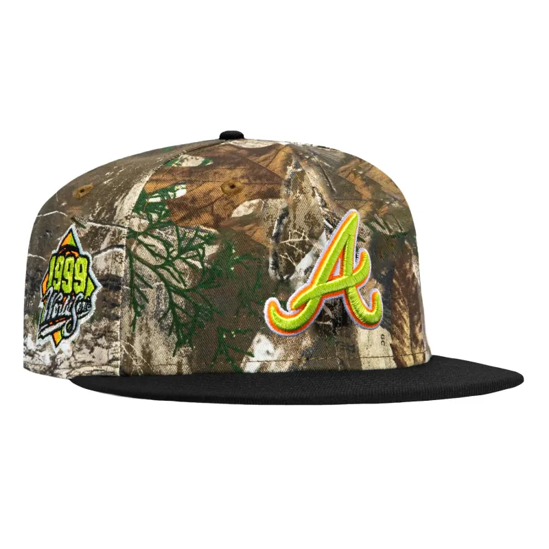 New Era 59Fifty Neon Realtree Atlanta Braves 1999 World Series Patch Hat - Realtree, Black sold by Hat Club