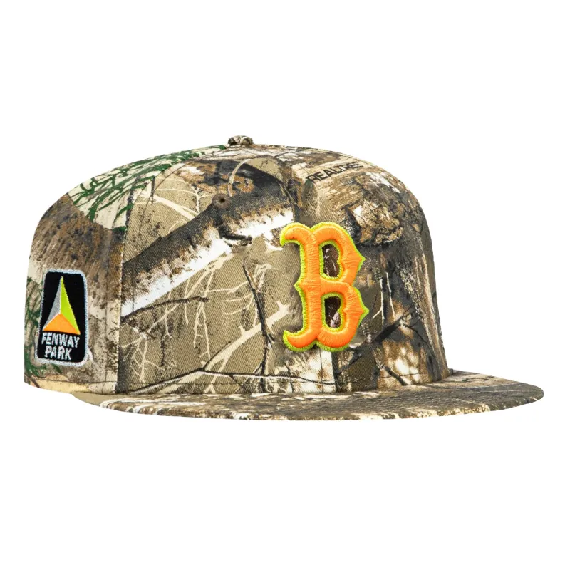 New Era 59Fifty Neon Realtree Boston Red Sox Fenway Park Patch Hat - Realtree sold by Hat Club