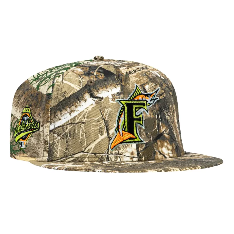 New Era 59Fifty Neon Realtree Miami Marlins 1997 World Series Patch Hat - Realtree sold by Hat Club