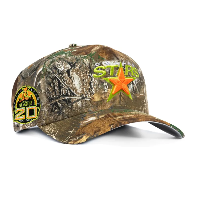 New Era 9Fifty A-Frame Neon Realtree Dallas Stars 20th Anniversary Patch 1993 Pre-curved Snapback Hat - Realtree made by New Era
