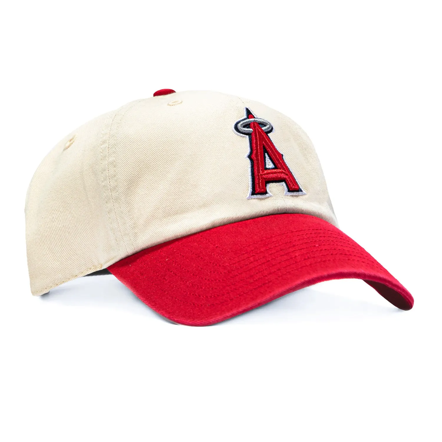 47 Brand Los Angeles Angels Cleanup Adjustable Hat - Stone, Red sold by Hat Club
