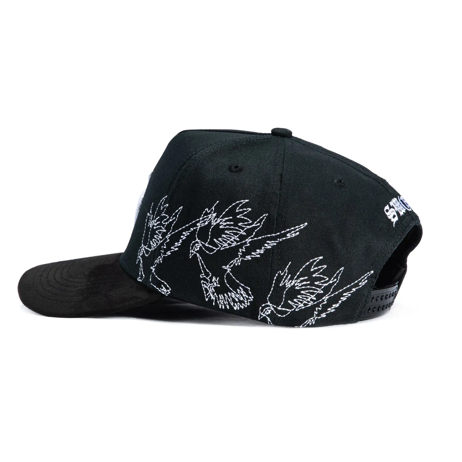Sworn To Us Poetry in Motion Suede Snapback Hat - Black, Black, White sold by Hat Club product image thumbnail 2