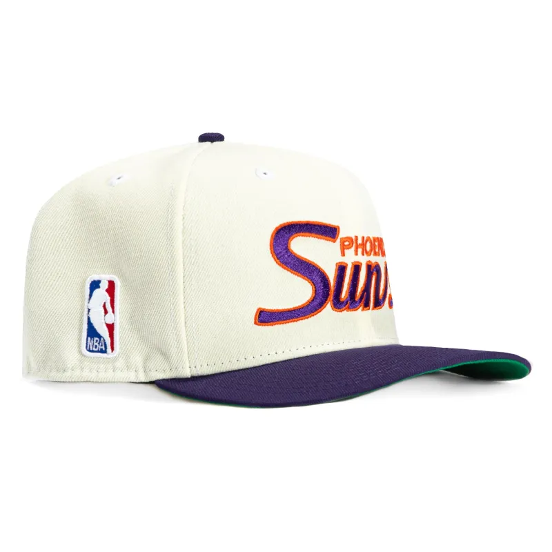 New Era 9Seventy Phoenix Suns Script Stretch-Snapback Hat - White, Purple made by New Era