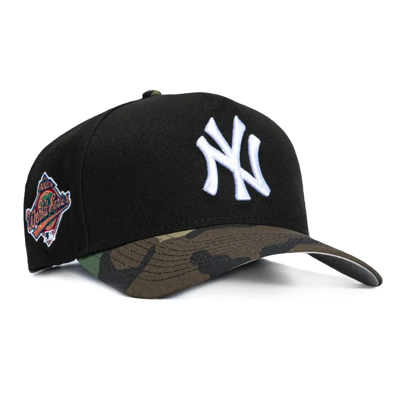 New Era 9Forty A-Frame New York Yankees 1996 World Series Patch Snapback Hat - Black, Camo sold by Hat Club