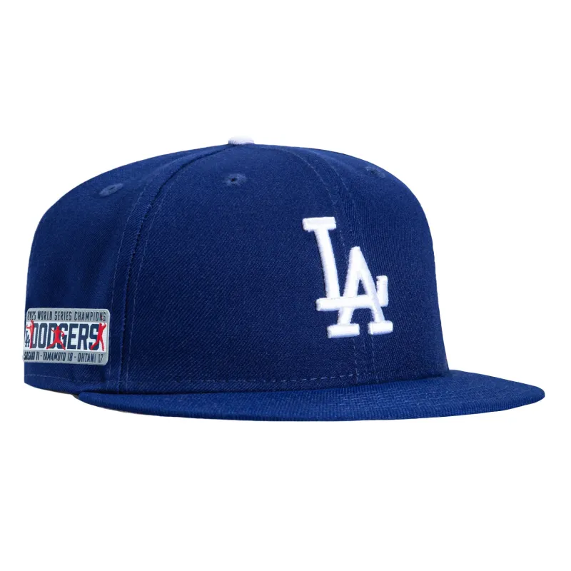 New Era 59Fifty Los Angeles Dodgers 2025 World Series Champions 3 Players Patch Hat - Royal sold by Hat Club
