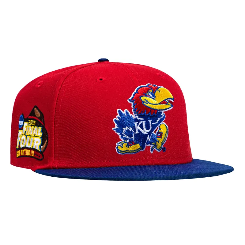 New Era 59Fifty Kansas Jayhawks 2008 Final Four Patch Hat - Red, Royal made by New Era