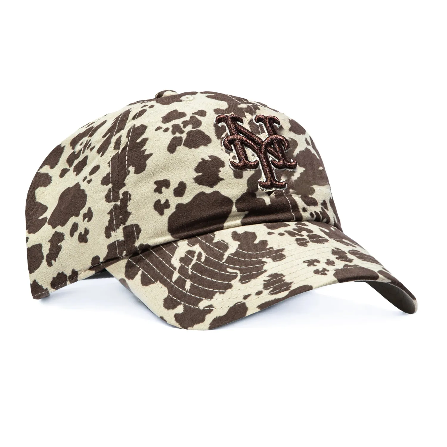 47 Brand Bessie New York Mets Cleanup Adjustable Hat - Brown Cow Print sold by Hat Club