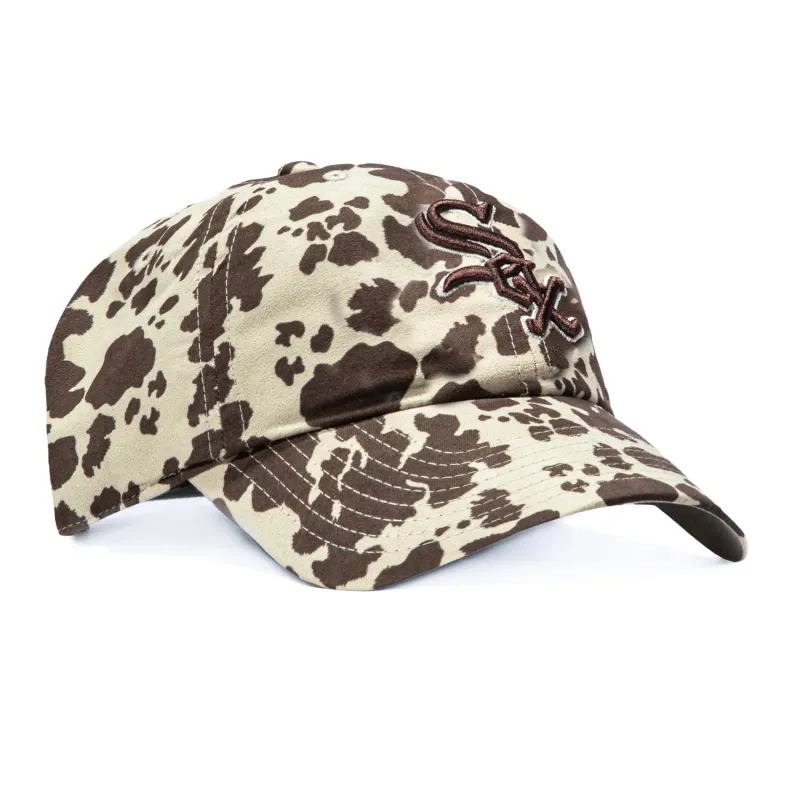 47 Brand Bessie Chicago White Sox Cleanup Adjustable Hat - Brown Cow Print sold by Hat Club