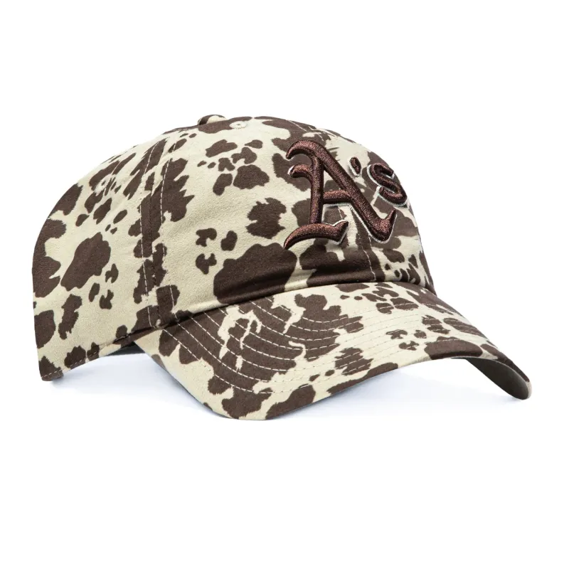 47 Brand Bessie Oakland Athletics Cleanup Adjustable Hat - Brown Cow Print sold by Hat Club