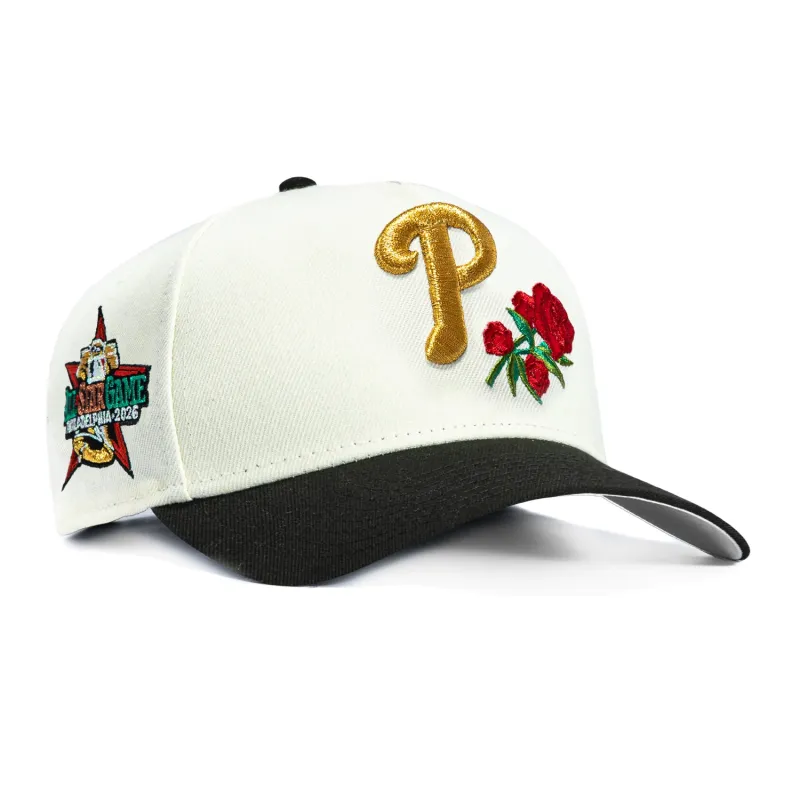 New Era 9Forty A-Frame Rose Philadelphia Phillies 2026 All Star Game Patch Snapback Hat - White, Black sold by Hat Club