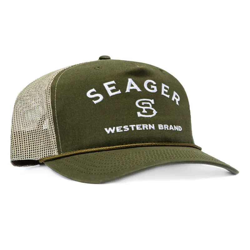 Seager Branded Snapback Trucker Hat - Olive made by Seager