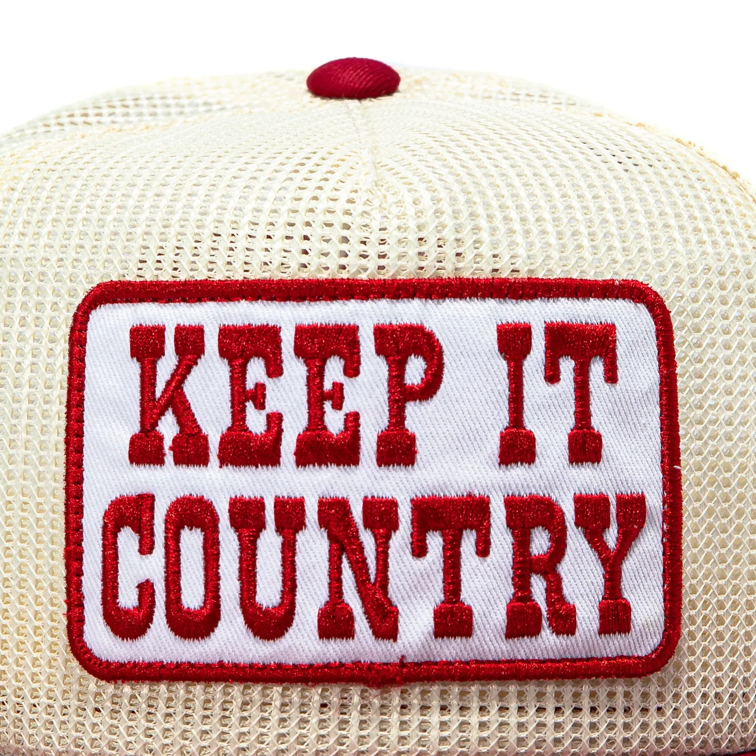 Seager Keep It Country Snapback Trucker Mesh Hat - White, Red sold by Hat Club product image thumbnail 3